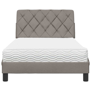 Κρεβάτι με Στρώμα Taupe 100 x 200 εκ. Υφασμάτινο - Pakobazaar