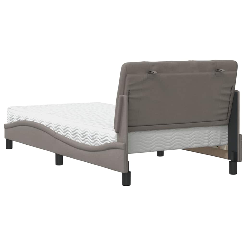 Κρεβάτι με Στρώμα Taupe 100 x 200 εκ. Υφασμάτινο - Pakobazaar