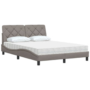 Κρεβάτι με Στρώμα Taupe 140x190 εκ. Υφασμάτινο - Pakobazaar