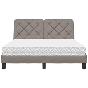 Κρεβάτι με Στρώμα Taupe 140x190 εκ. Υφασμάτινο - Pakobazaar