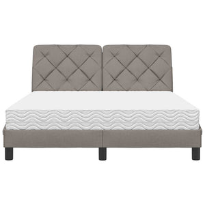 Κρεβάτι με Στρώμα Taupe 140x200 εκ. Υφασμάτινο - Pakobazaar