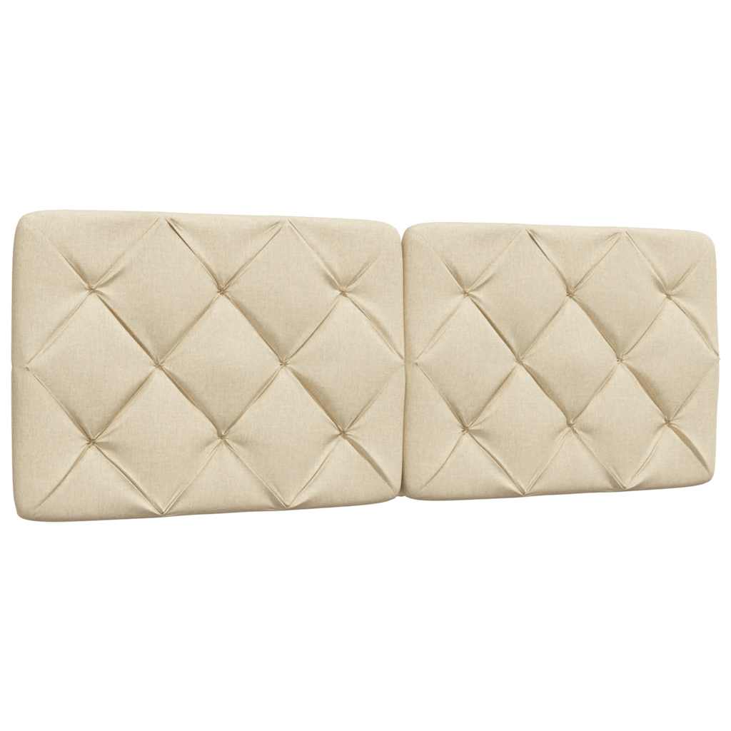 Κρεβάτι με Στρώμα Κρεμ 140x200 εκ. Υφασμάτινο