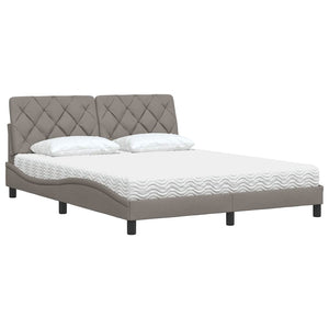 Κρεβάτι με Στρώμα Taupe 160x200 εκ. Υφασμάτινο
