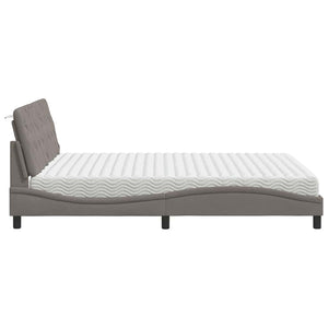 Κρεβάτι με Στρώμα Taupe 160x200 εκ. Υφασμάτινο