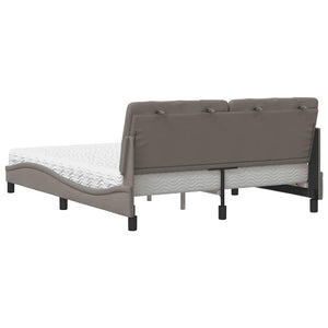 Κρεβάτι με Στρώμα Taupe 160x200 εκ. Υφασμάτινο