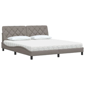 Κρεβάτι με Στρώμα Taupe 180x200 εκ. Υφασμάτινο - Pakobazaar