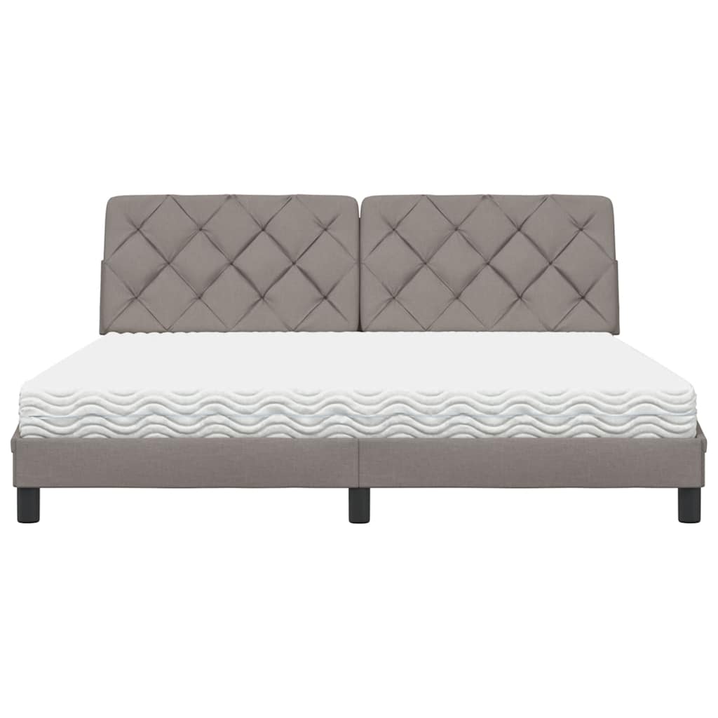 Κρεβάτι με Στρώμα Taupe 180x200 εκ. Υφασμάτινο - Pakobazaar