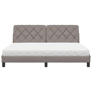 Κρεβάτι με Στρώμα Taupe 180x200 εκ. Υφασμάτινο - Pakobazaar