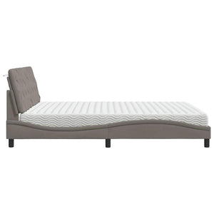 Κρεβάτι με Στρώμα Taupe 180x200 εκ. Υφασμάτινο - Pakobazaar
