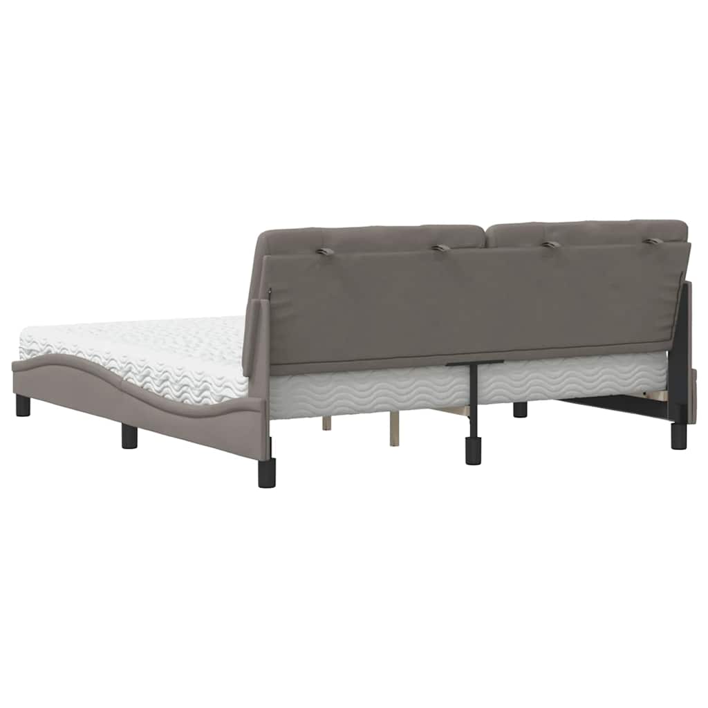 Κρεβάτι με Στρώμα Taupe 180x200 εκ. Υφασμάτινο - Pakobazaar