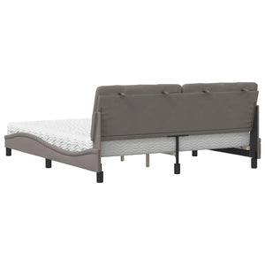Κρεβάτι με Στρώμα Taupe 180x200 εκ. Υφασμάτινο - Pakobazaar