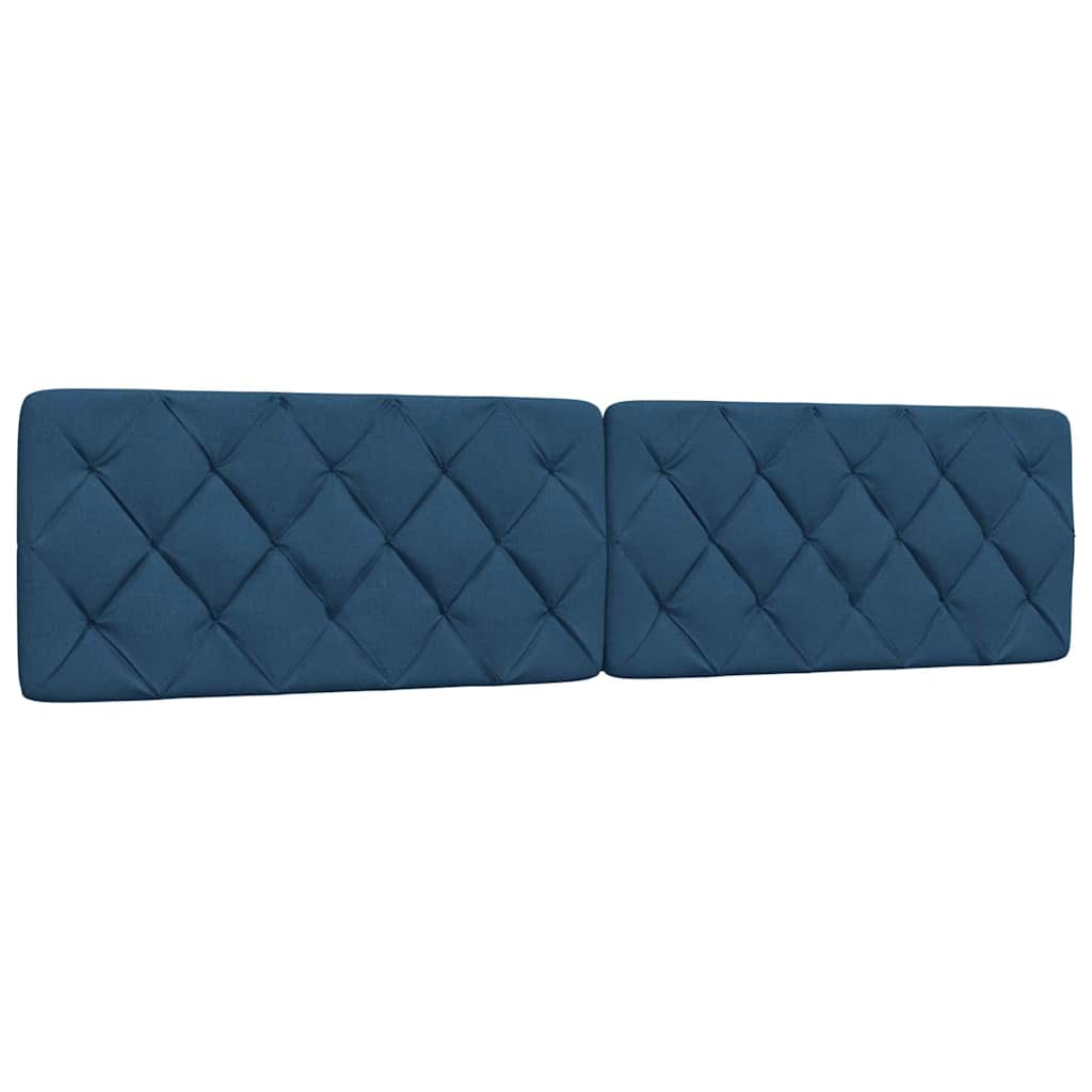 Κρεβάτι με Στρώμα Μπλε 200x200 εκ. Υφασμάτινο - Pakobazaar