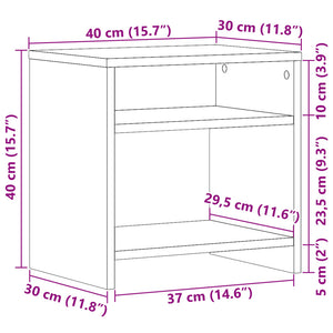 Κομοδίνο Όψη Παλαιού Ξύλου 40 x 30 x 40 εκ. από Επεξ. Ξύλο - Pakobazaar