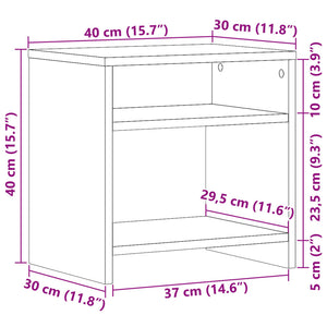 Κομοδίνα 2 τεμ. Όψη Παλαιού Ξύλου 40x30x40 εκ. από Επεξ. Ξύλο - Pakobazaar