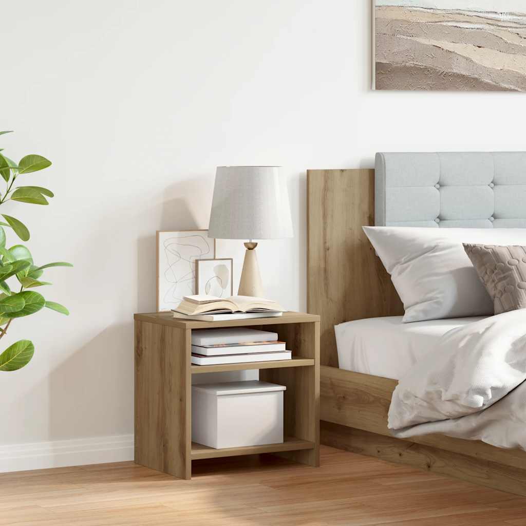 Κομοδίνο Χρώμα Αρτισιανή Δρυς 40 x 30 x 40 εκ. από Επεξ. Ξύλο