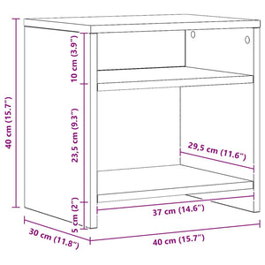 Κομοδίνο Χρώμα Αρτισιανή Δρυς 40 x 30 x 40 εκ. από Επεξ. Ξύλο