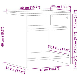 Κομοδίνα 2 τεμ. Αρτισιανή Δρυς 40x30x40 εκ. από Επεξεργ. Ξύλο