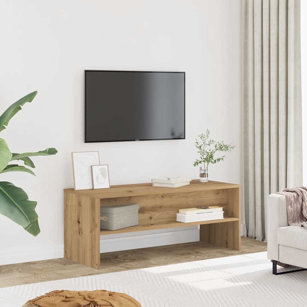 Έπιπλο Τηλεόρασης Αρτισιανή Δρυς 100x40x40 εκ από Επεξεργ. Ξύλο