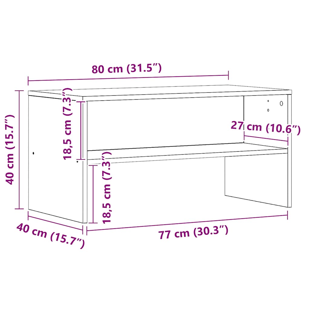 Έπιπλο Τηλεόρασης Αρτισιανή Δρυς 80x40x40 εκ Επεξ. Ξύλο