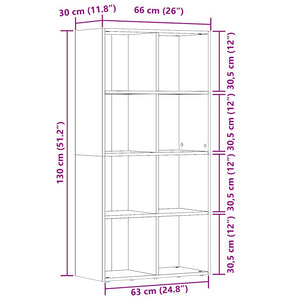 ντουλάπι βιβλίων  Παλιό ξύλο 66x30x130 cm Κατασκευασμένο ξύλο
