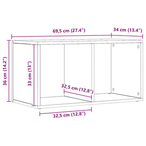 LP Κουτί Αποθήκευσης Αρτισιανή Δρυς 69,5x34x36 εκ. Επεξ.Ξύλο - Pakobazaar