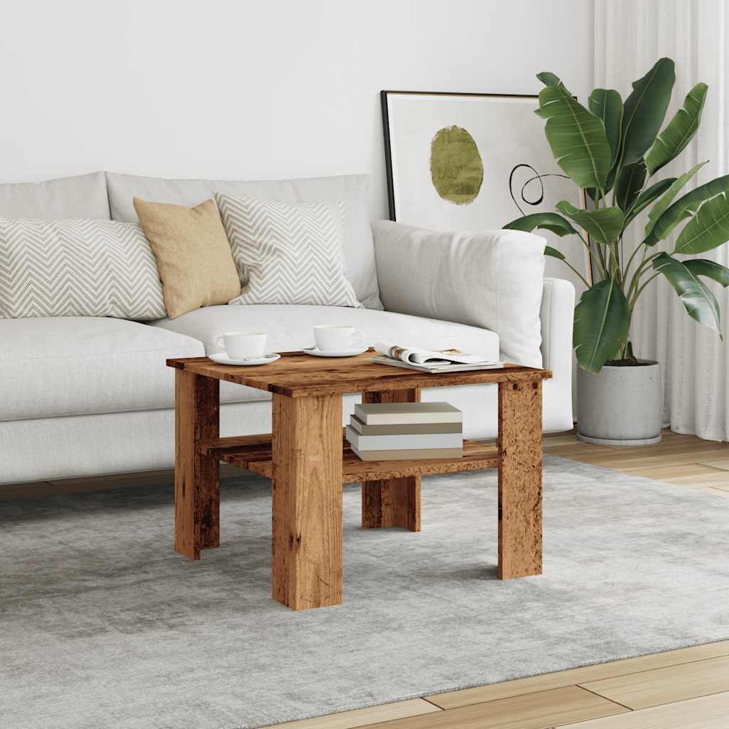 Τραπεζάκι σαλονιού παλιό ξύλο 60x60x42 cm Ξύλο μηχανής