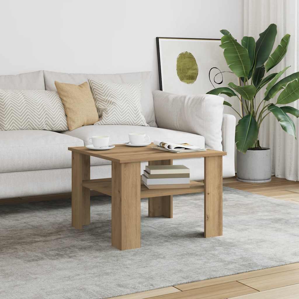 Τραπεζάκι σαλονιού Artisan Oak 60x60x42 cm Κατασκευασμένο ξύλο - Pakobazaar