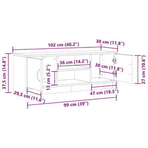 Έπιπλο Τηλεόρασης Όψη Παλαιού Ξύλου 102x30x37,5 εκ. Επεξ. Ξύλο - Pakobazaar