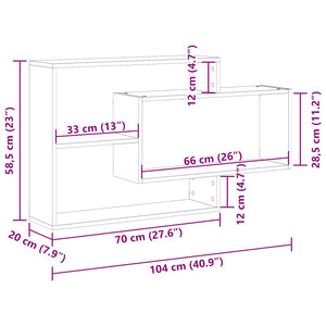 Ράφι τοίχου Παλιό ξύλο 104x20x58,5 cm Κατασκευασμένο ξύλο