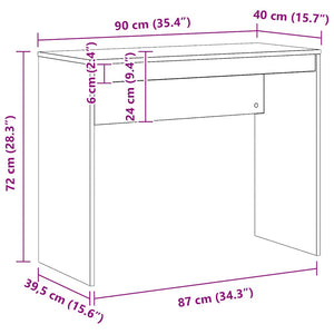 Γραφείο Αρτισιανή Δρυς 90x40x72 εκ. από Επεξεργασμένο Ξύλο