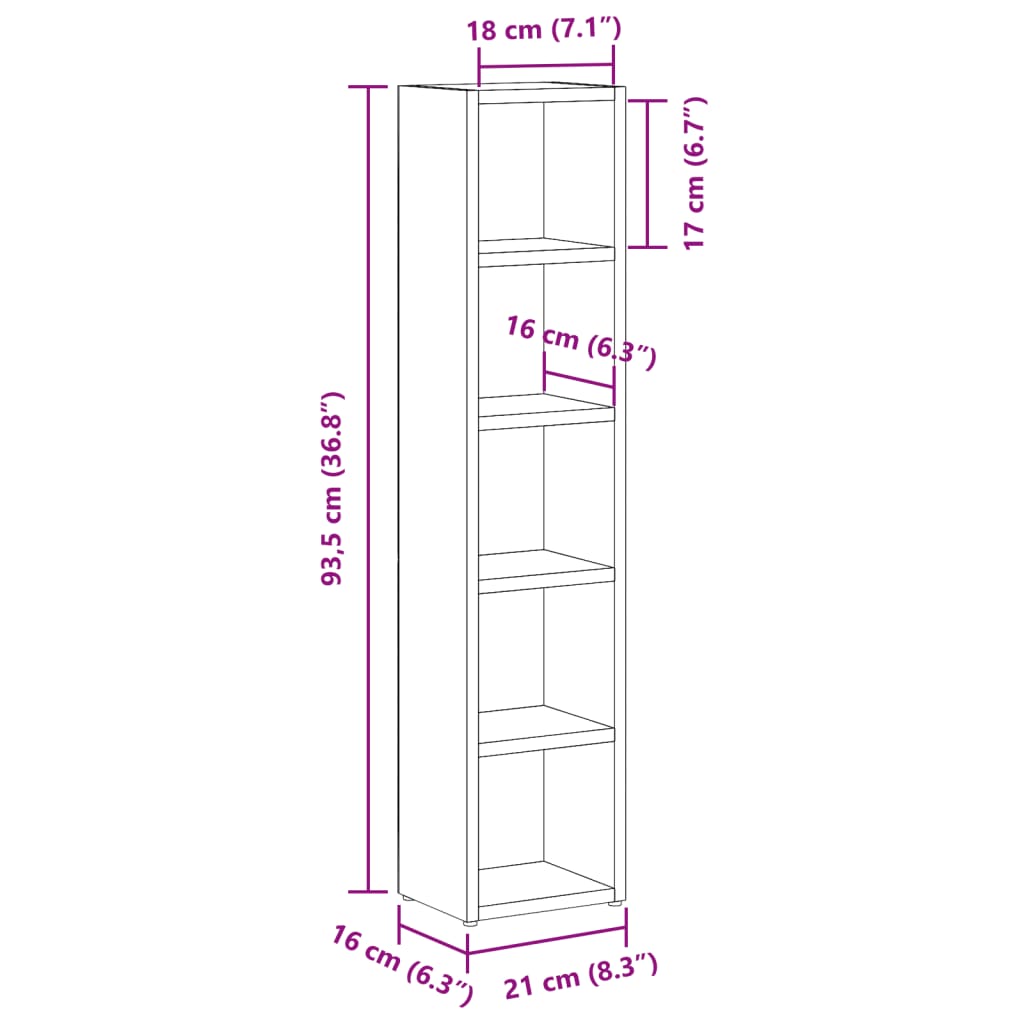 Έπιπλα για CD 2 τεμ. Παλαιό Ξύλο 21x16x93,5 εκ. από Επξ. Ξύλο - Pakobazaar