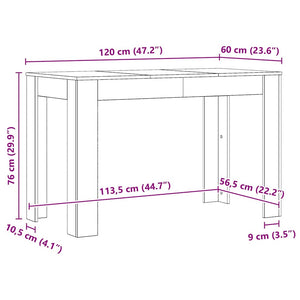 Τραπεζαρία Αρτισιανή Δρυς 120x60x76 εκ. από Επεξεργασμένο Ξύλο