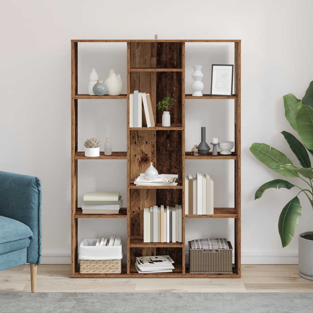 Διαχωριστικό/Βιβλιοθήκη Παλιό Ξύλο 100x24x140εκ από Μοριοσανίδα