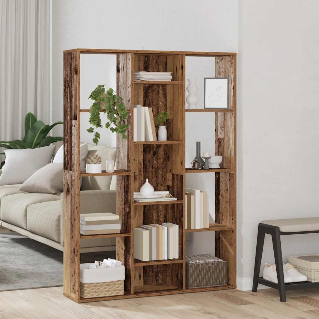 Διαχωριστικό/Βιβλιοθήκη Παλιό Ξύλο 100x24x140εκ από Μοριοσανίδα