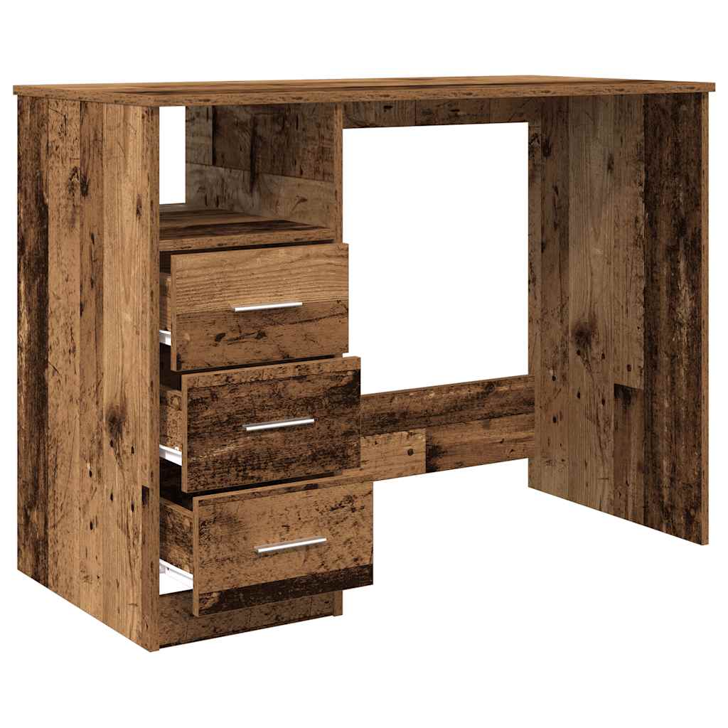 Γραφείο Όψη Παλαιού Ξύλου 102x50x76 εκ. από Επεξεργασμένο Ξύλο - Pakobazaar