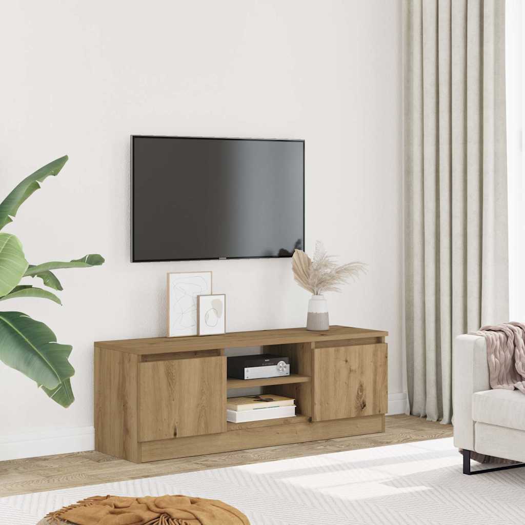 Έπιπλο Τηλεόρασης Αρτισιανή Δρυς 102x30x36 εκ από Επεξεργ. Ξύλο - Pakobazaar