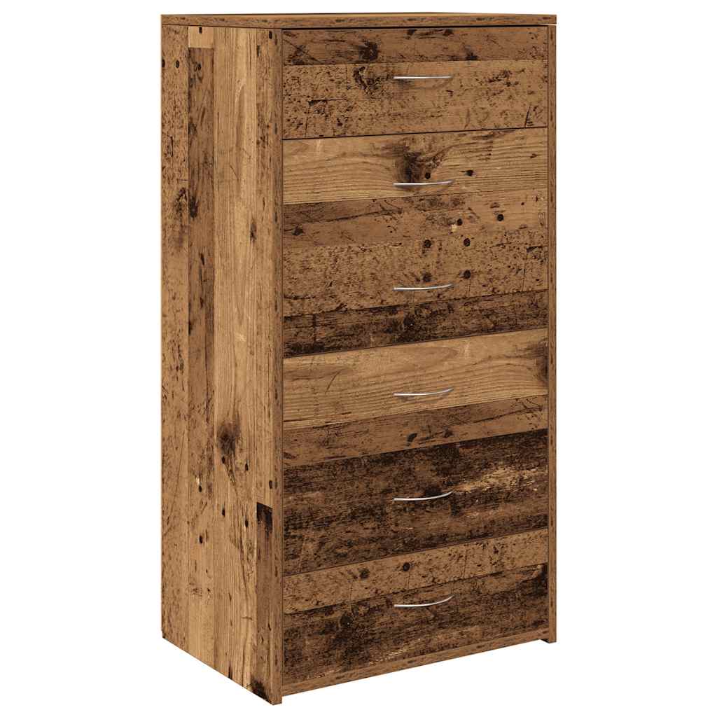 Sideboard με 6 συρτάρια Παλαιό ξύλο 50x34x96 cm Ξύλο μηχανής - Pakobazaar