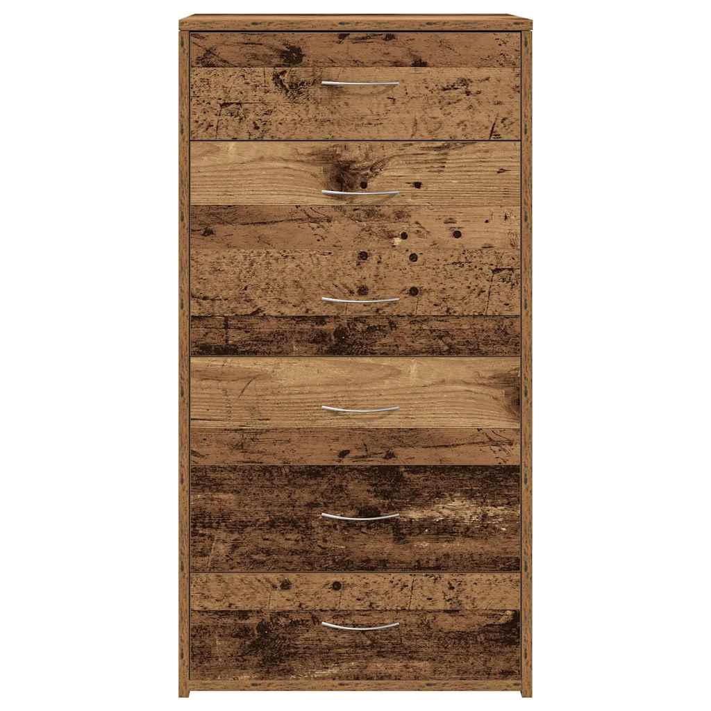 Sideboard με 6 συρτάρια Παλαιό ξύλο 50x34x96 cm Ξύλο μηχανής - Pakobazaar