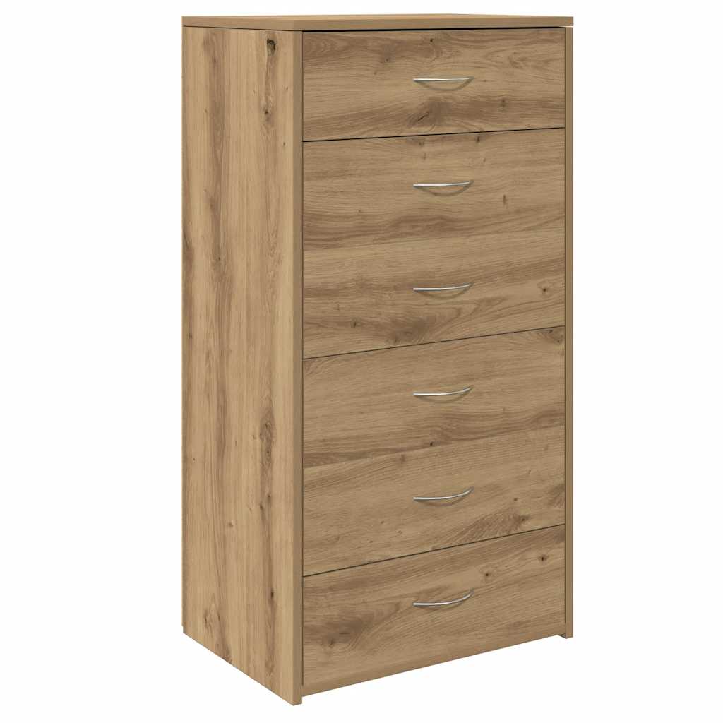 Συρταριέρα με 6 Συρτάρια Τεχνίτης Δρυς 50x34x96 εκ. Μοριοσανίδα