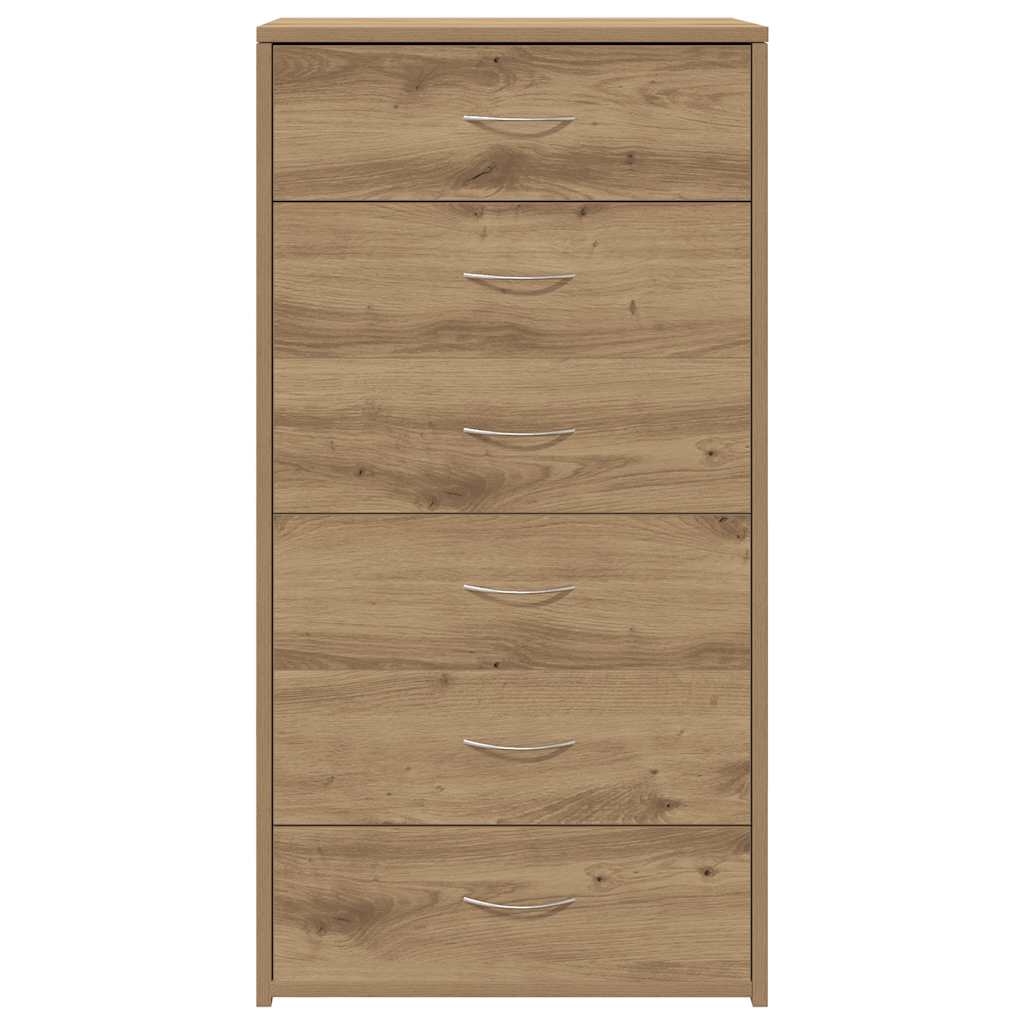 Συρταριέρα με 6 Συρτάρια Τεχνίτης Δρυς 50x34x96 εκ. Μοριοσανίδα