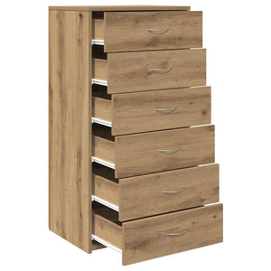 Συρταριέρα με 6 Συρτάρια Τεχνίτης Δρυς 50x34x96 εκ. Μοριοσανίδα