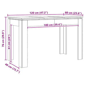 Τραπεζαρία Αρτισιανή Δρυς 120x60x76 εκ. από Επεξεργασμένο Ξύλο