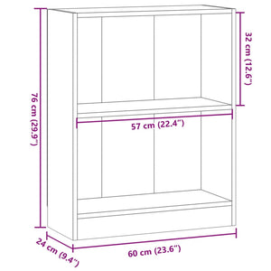 Βιβλιοθήκη Αρτισιανή Δρυς 60x24x76 εκ. από Επεξεργασμένο Ξύλο - Pakobazaar