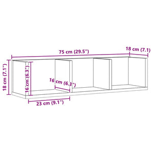 Ράφι Τοίχου για CD Τεχνίτης Δρυς 75 x 18 x 18 εκ. Μοριοσανίδα - Pakobazaar