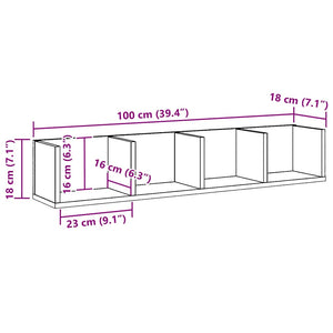 Ραφιέρα Τοίχου CD Τεχνίτης Δρυς 100x18x18 εκ Επεξεργασμένο Ξύλο