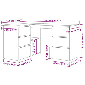 Γωνιακό γραφείο Artisan Oak 145x100x76 cm Κατασκευασμένο ξύλο - Pakobazaar