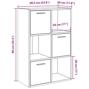 Βιβλιοθήκη Τεχνίτης Δρυς 60,5x30x90 εκ. Επεξεργασμένο Ξύλο