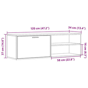 Έπιπλο Τηλεόρασης Τεχνίτης Δρυς 120x34x37 εκ. Επεξ. Ξύλο - Pakobazaar