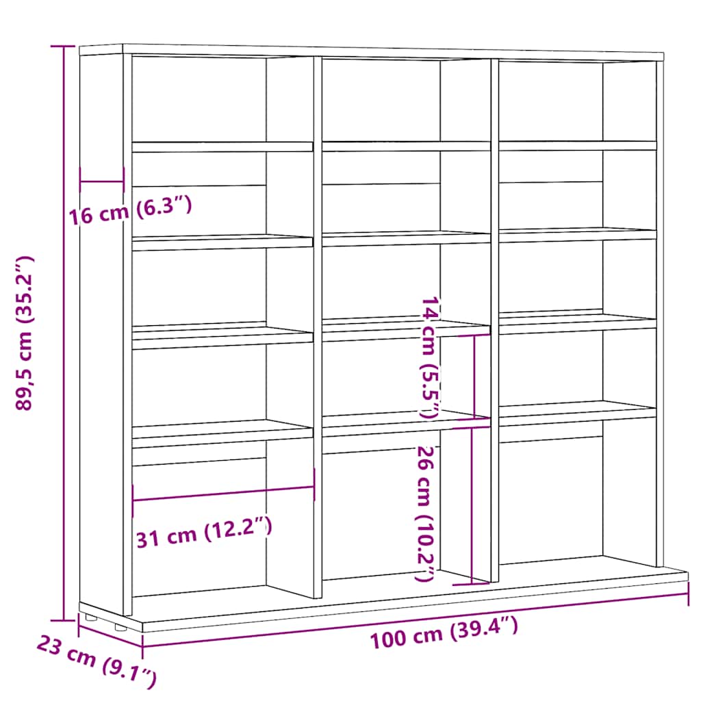 Ντουλάπι CD Artisan Oak 100x23x89,5 cm Κατασκευασμένο ξύλο