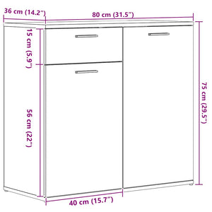 Ντουλάπι Τεχνίτης Δρυς 80 x 36 x 75 εκ. Επεξεργασμένο Ξύλο